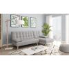 JONAS 3/4-Sitzer-Ecksofa - Grauer Stoff - Skandinavisch - B 224 x T 86/136 cm
