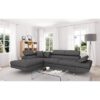 FUTURA 4-Sitzer Cabrio Ecksofa links + Aufbewahrungsbox - Dunkelgrauer Stoff - Zeitgenössisch - B 272 x T 192 cm