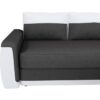 Cabrio-Ecksofa JAMES 3-Sitzer + Aufbewahrungsbox - Stoff in Weiß und Anthrazitgrau - B 230 x T 142 cm