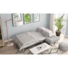 JONAS 3/4-Sitzer-Ecksofa - Grauer Stoff - Skandinavisch - B 224 x T 86/136 cm