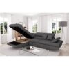 FUTURA 4-Sitzer Cabrio Ecksofa links + Aufbewahrungsbox - Dunkelgrauer Stoff - Zeitgenössisch - B 272 x T 192 cm