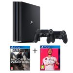 PS4 Pro 1 TB Schwarz + 2 Controller + 2 Spiele: CALL OF DUTY Modern Warfare + FIFA 20