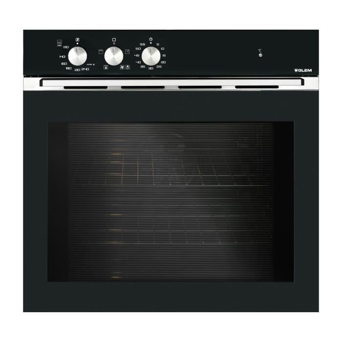 Glem GFEV21BKN, mittel, elektrischer Ofen, Erdgas, 59 l, 59 l, schwarz, rotierend