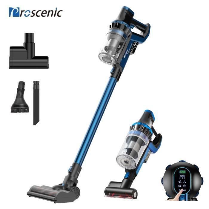 PROSCENIC P10 Akku-Staubsauger ohne Beutel, 22 kPa, großes LCD-Display, Touch-Taste, LED-Beleuchtung, neue 2020-Serie