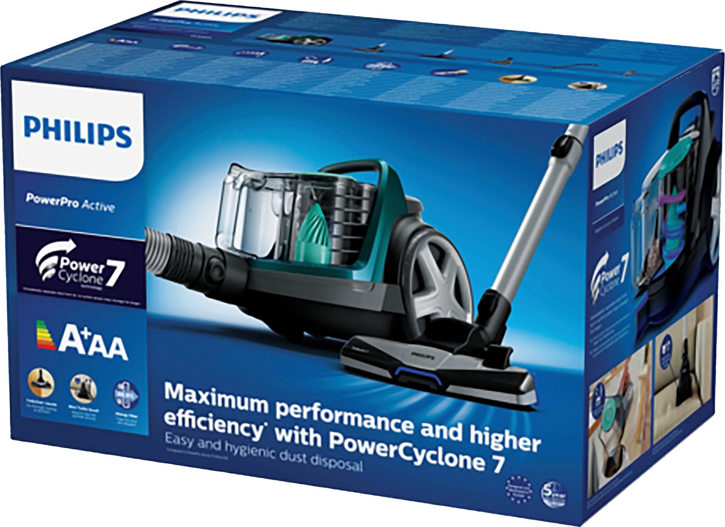 Philips Bodenstaubsauger FC9555/09 PowerPro Active, 900 W, beutellos – Bild 4