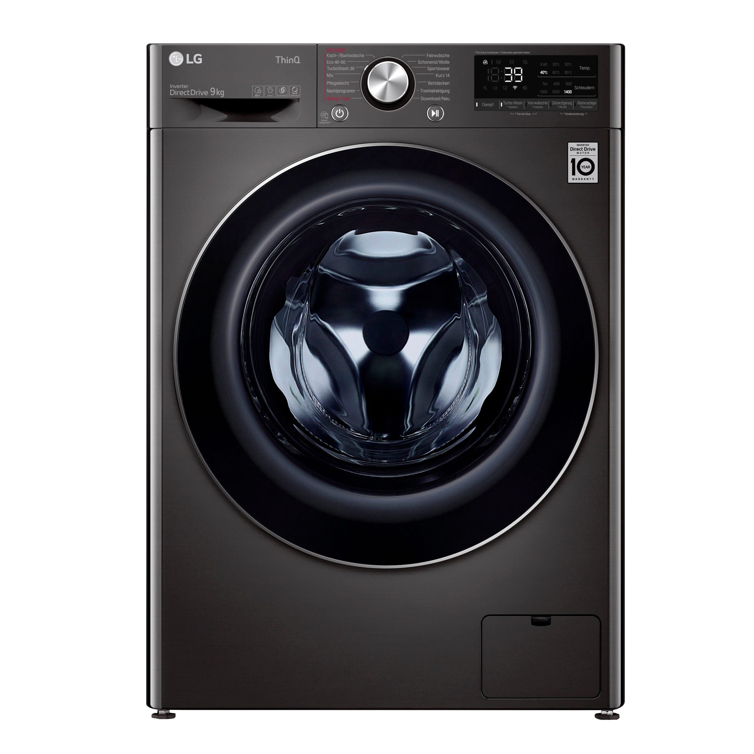 LG Waschmaschine F4WV709P2BA, 9 kg, 1400 U/min, TurboWash® - Waschen in nur 39 Minuten – Bild 2