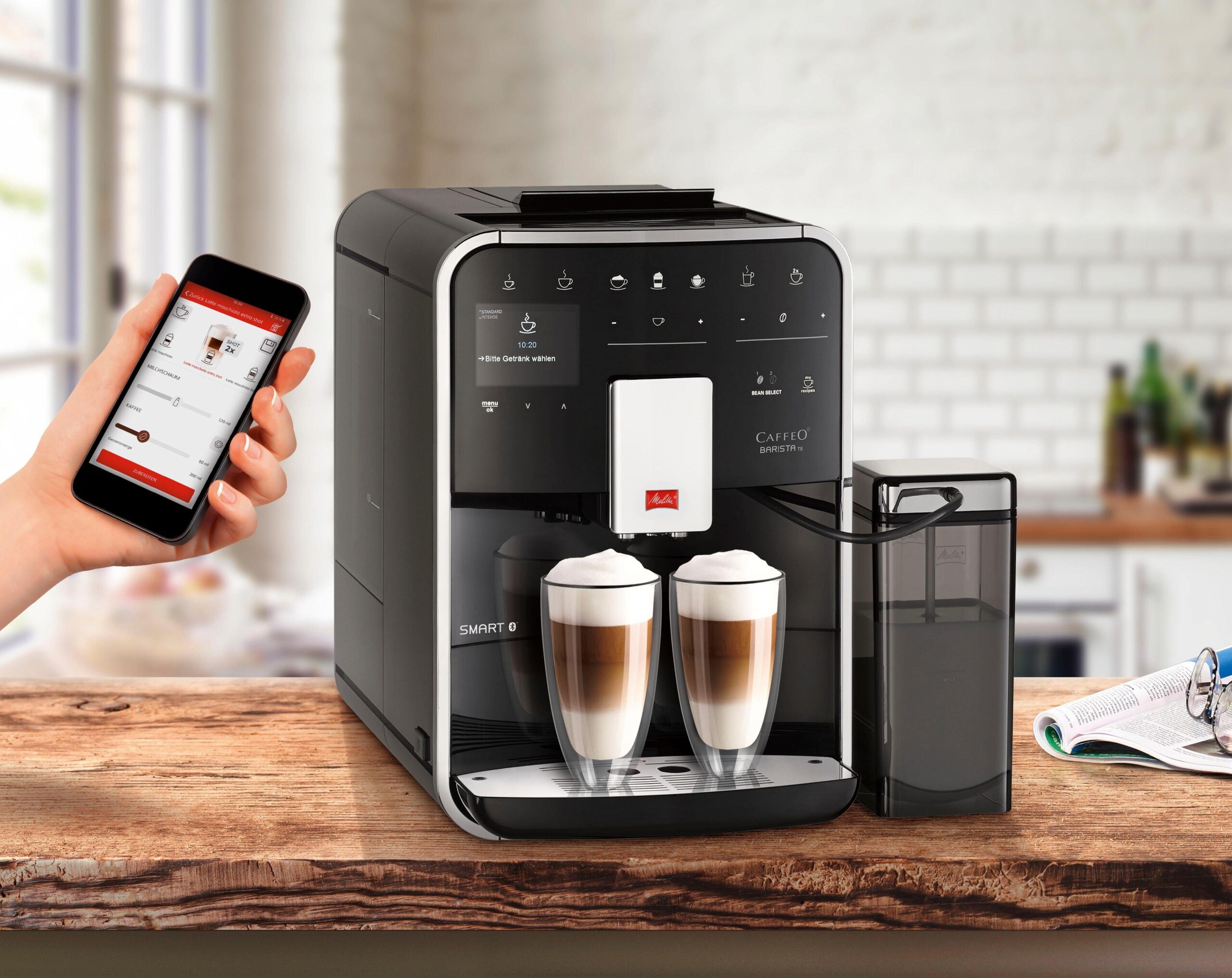 Melitta Kaffeevollautomat Barista TS Smart® F850-102, schwarz, 21 Kaffeerezepte & 8 Benutzerprofile, 2-Kammer Bohnenbehälter – Bild 9