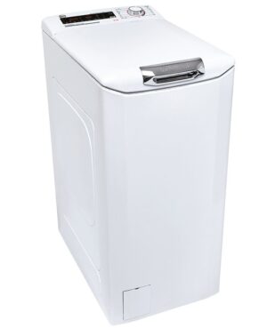 Hoover Waschmaschine Toplader H3TFSMP48TAMCE-S, 8 kg, 1400 U/min, All in One Programm, sanfte Trommelöffnung, 17 Programme