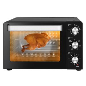 EUGAD Minibackofen, 30 L mit 3 Ebenen 6 Modi Umluft zweilagige Tür, 1500 W