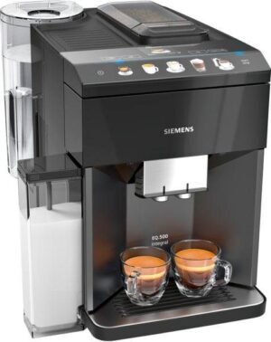 SIEMENS Kaffeevollautomat EQ.5 500 integral TQ505D09, einfache Bedienung, integrierter Milchbehälter, 2 Tassen gleichzeitig
