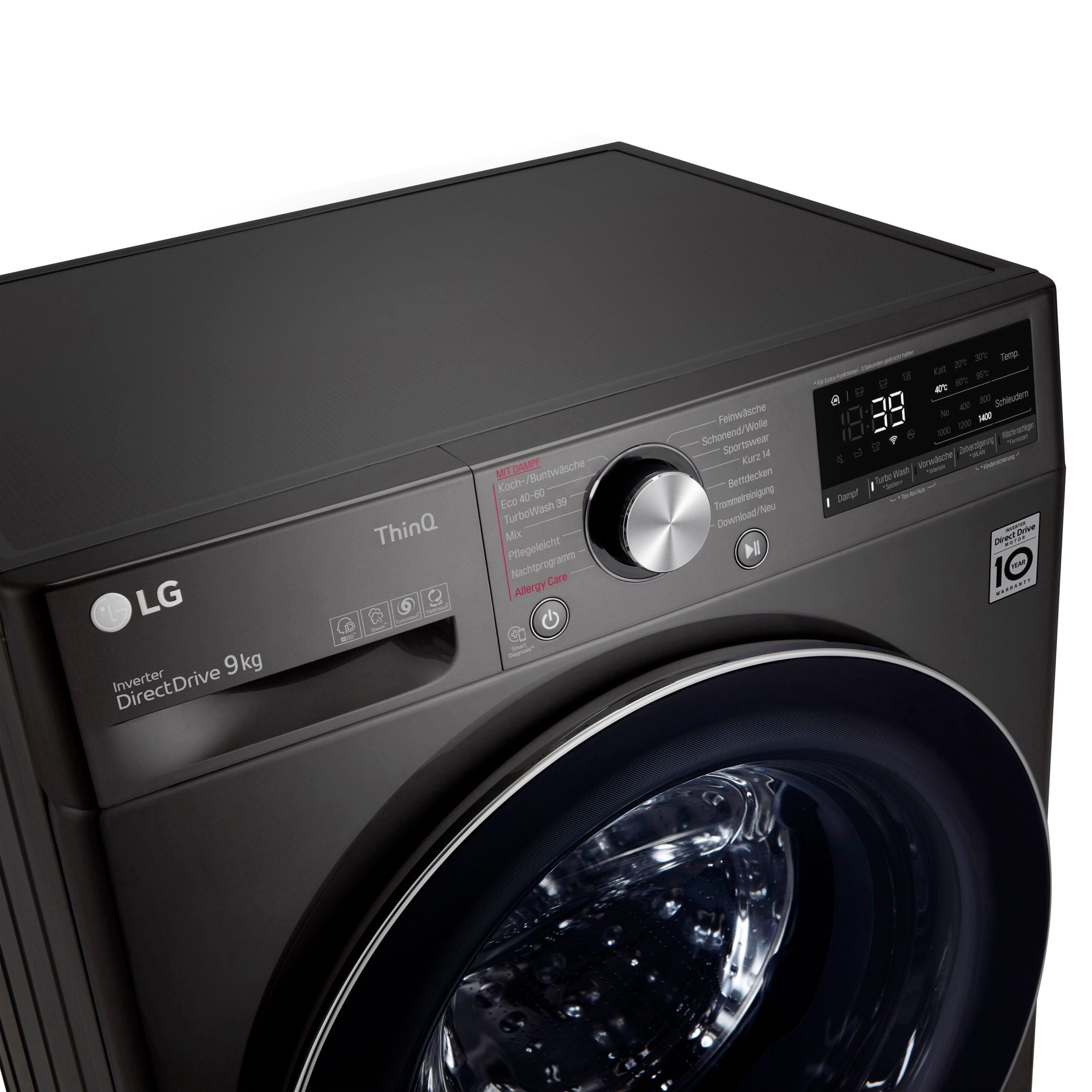 LG Waschmaschine F4WV709P2BA, 9 kg, 1400 U/min, TurboWash® - Waschen in nur 39 Minuten – Bild 8
