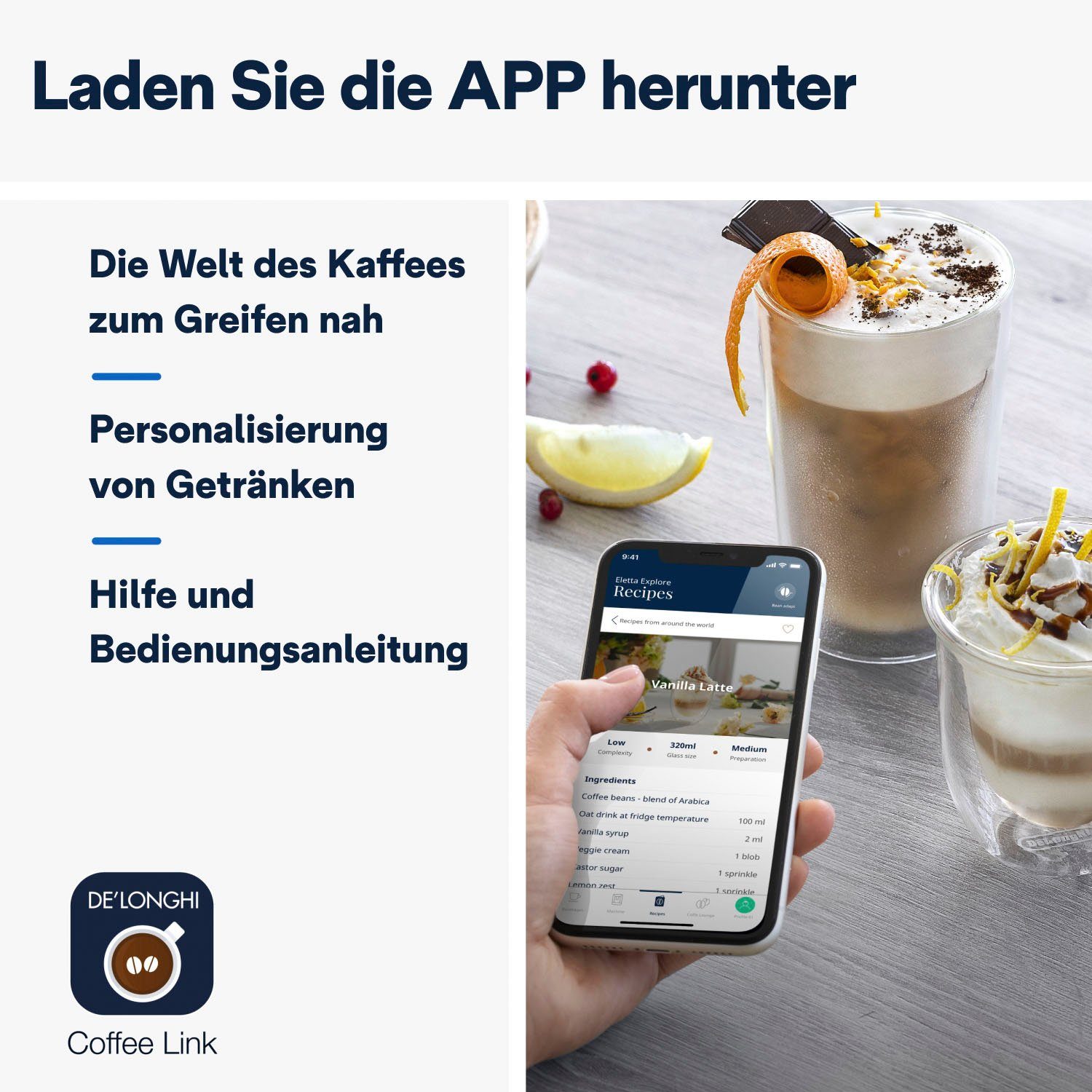 De'Longhi Kaffeevollautomat Eletta Explore Cold Brew Extraction ECAM450.86.T, Titan – Bild 8