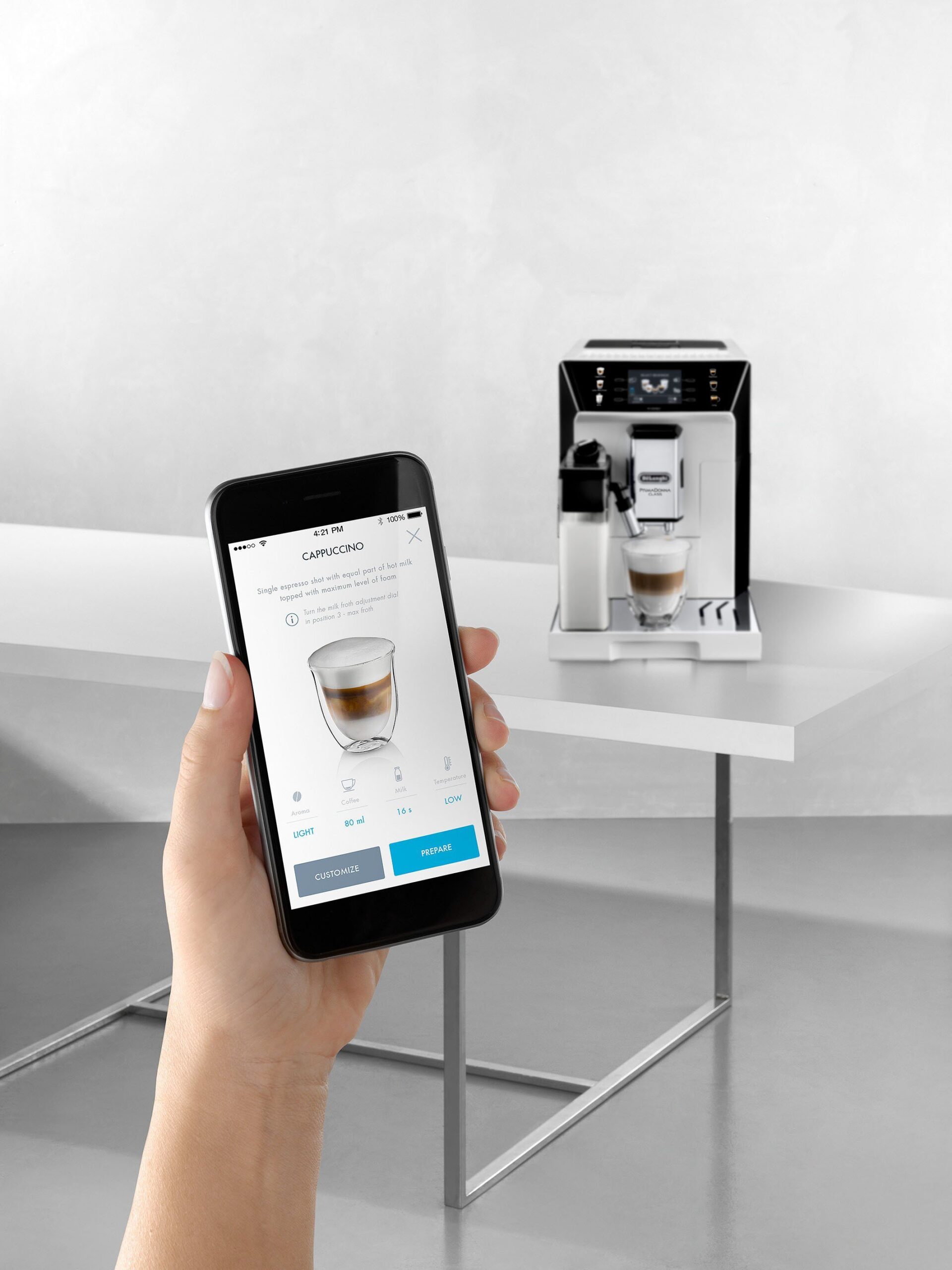 De'Longhi Kaffeevollautomat PrimaDonna Class ECAM 550.65.W, weiß – Bild 6