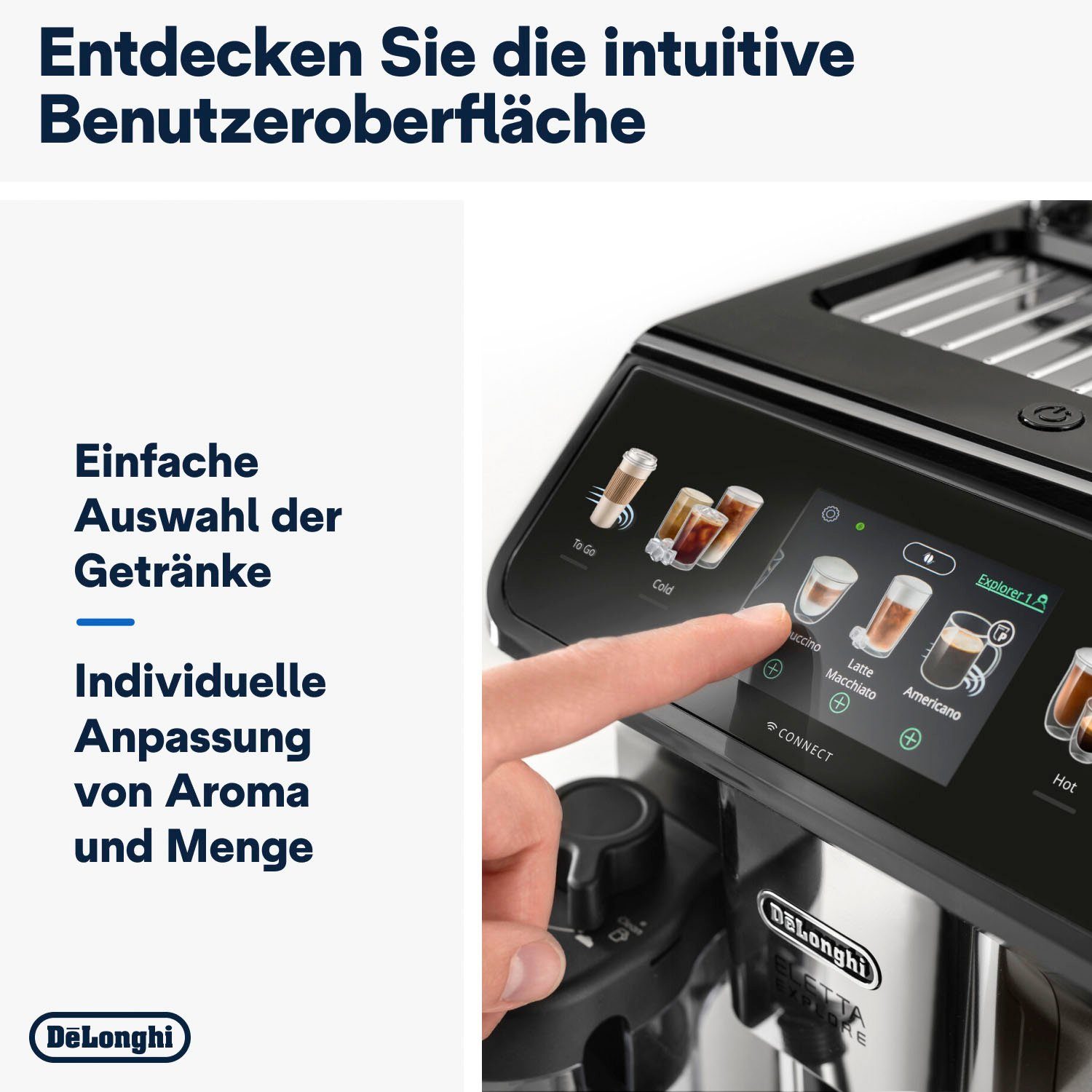 De'Longhi Kaffeevollautomat Eletta Explore Cold Brew Extraction ECAM450.86.T, Titan – Bild 7