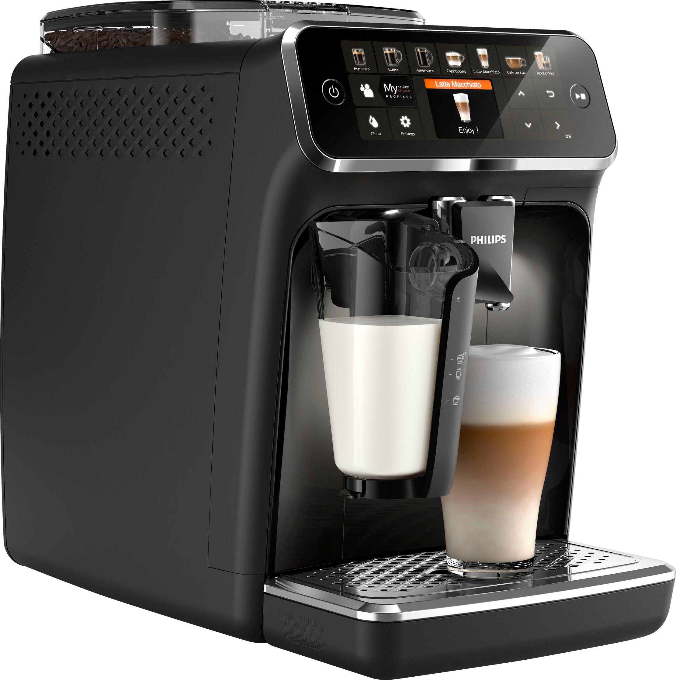 Philips Kaffeevollautomat 5400 Series EP5441/50 LatteGo, mattschwarz