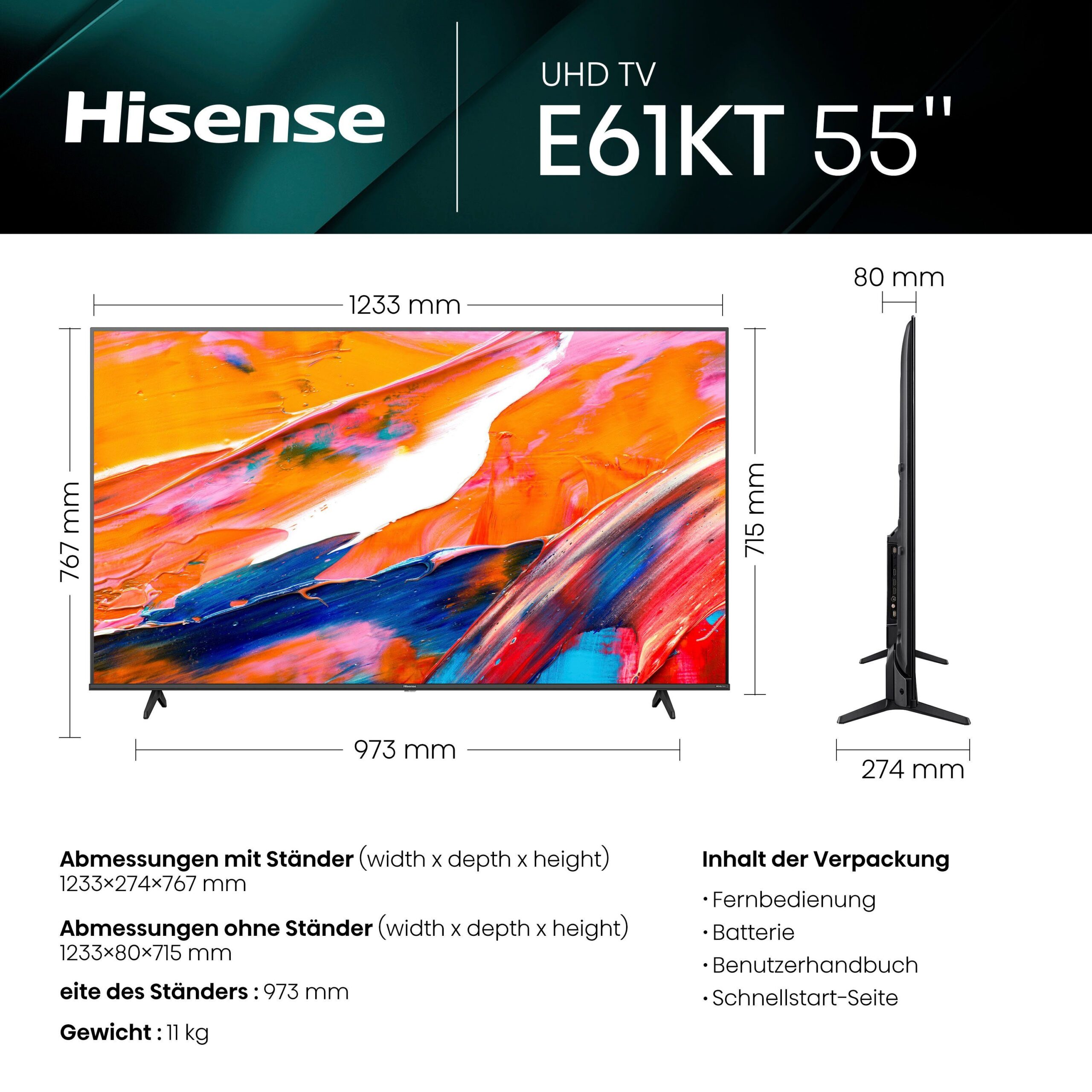 Hisense 55E61KT LED-Fernseher (139 cm/55 Zoll, 4K Ultra HD, Smart-TV, Alexa Built-In, DTS Virtual X, Smart-TV, Dolby Vision, Triple Tuner DVB-C/S/S2/T/T2) – Bild 21