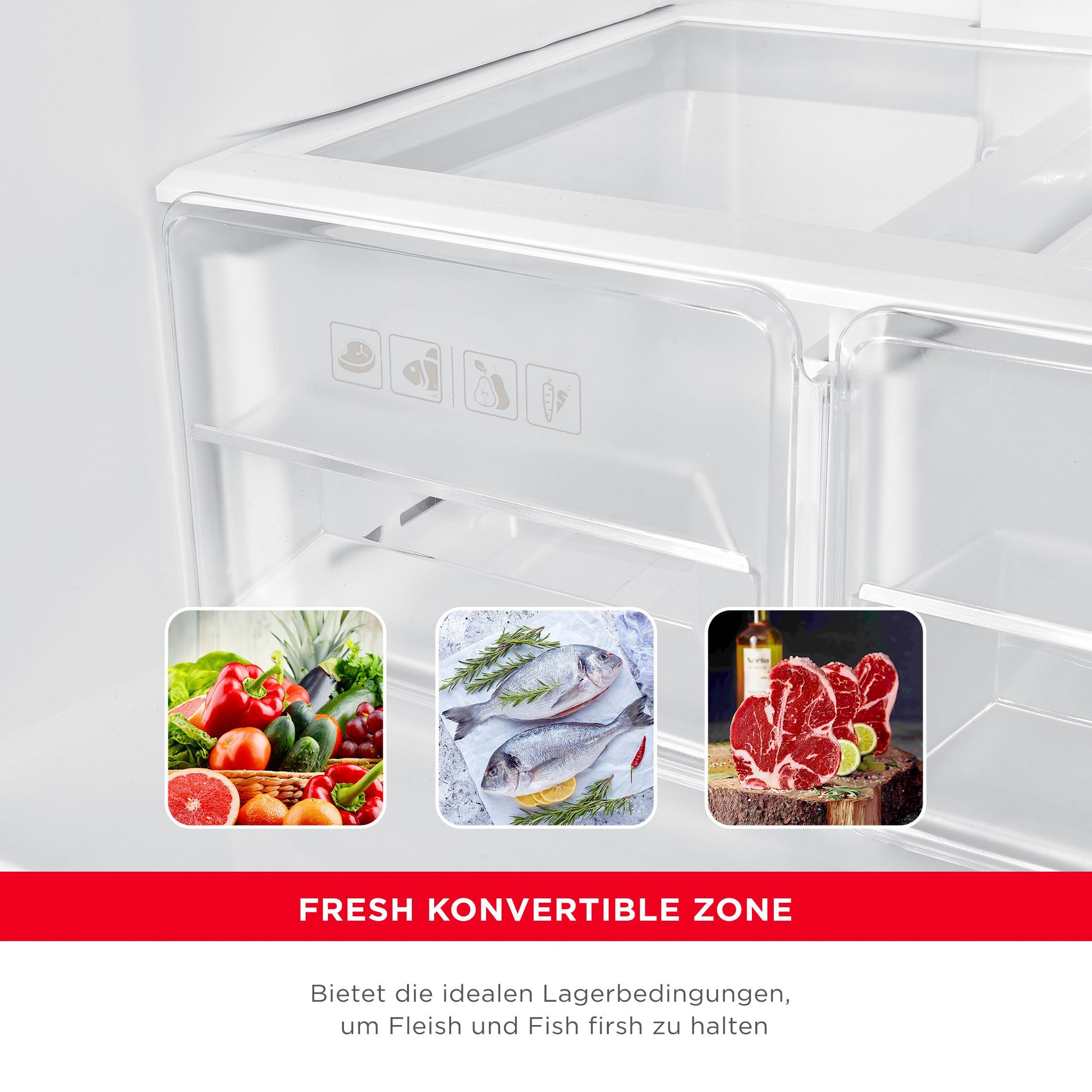 Hanseatic Multi Door HCDB18080DWDBI, 180 cm hoch, 79 cm breit, No Frost – Bild 10