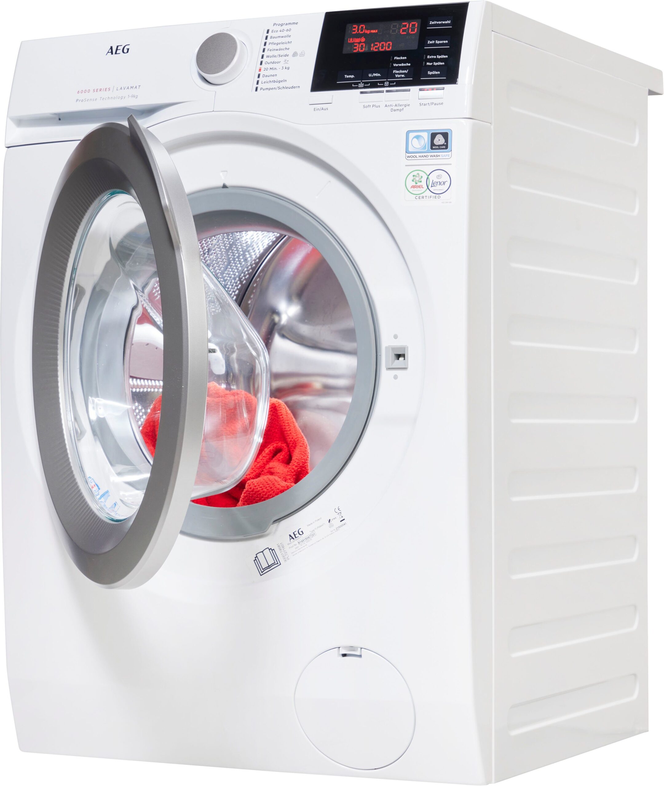 AEG Waschmaschine Serie 6000 L6FB49VFL, 9 kg, 1400 U/min, mit Anti-Allergieprogramm – Bild 3