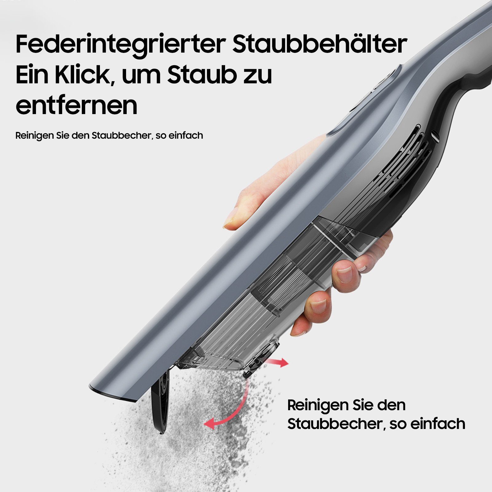 iceagle Akku-Handstaubsauger 3-in-1 Handstaubsauger Akku 8000Pa mit Ladestation, Staubbehälter – Bild 7