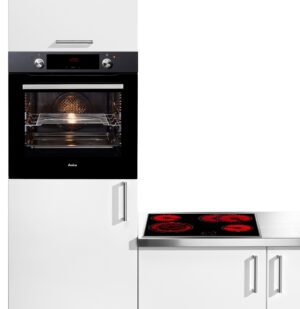 Amica Backofen-Set BOXC 954 000, mit 2-fach-Teleskopauszug, Simple Steam Reinigungsfunktion, großer Timer, Heißluft und XXL Volumen mit 77 Liter