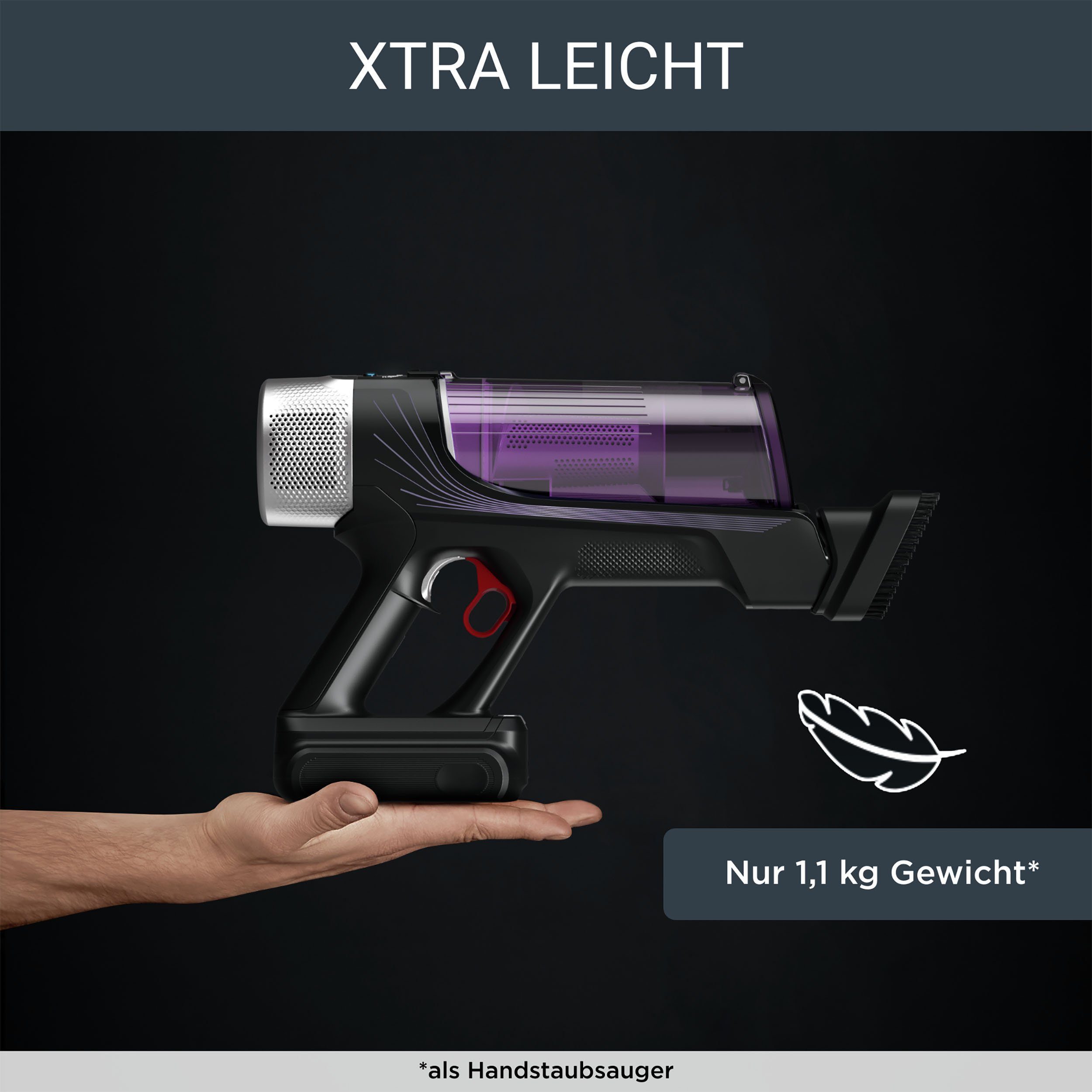 Rowenta Akku-Hand-und Stielstaubsauger RH2038 X-Force Flex 9.60 Allergy, 250 W, beutellos, kabellos, hohes Fassungsvermögen, Flex-Gelenk, lange Betriebsdauer – Bild 9