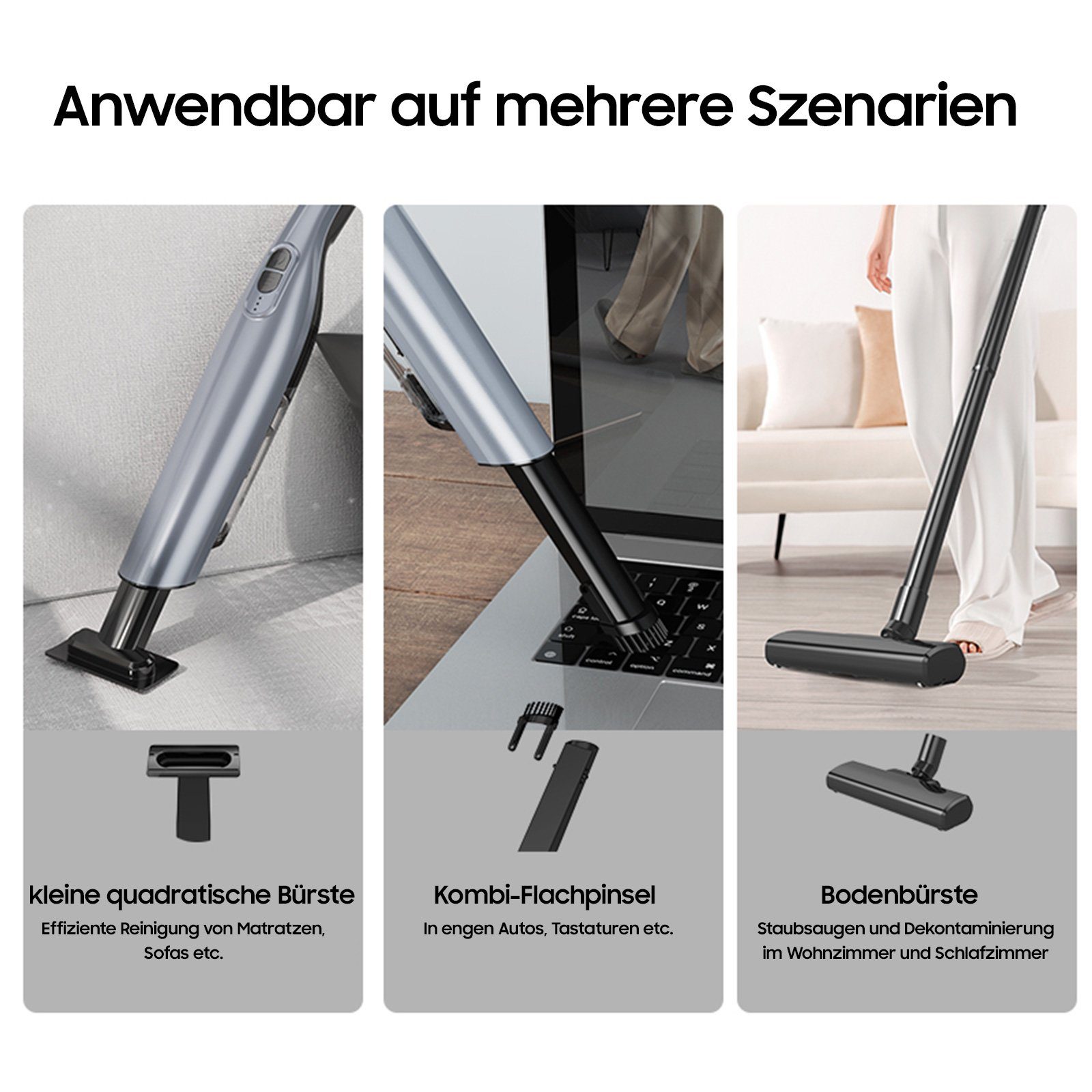 iceagle Akku-Handstaubsauger 3-in-1 Handstaubsauger Akku 8000Pa mit Ladestation, Staubbehälter – Bild 3