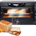 TurboTronic by Z-Line Minibackofen 9 Liter Schwarz, inkl. 1x Grillrost, 800W Camping Pizzaofen 100-230°C, Mini Tischbackofen, Kleiner Ofen