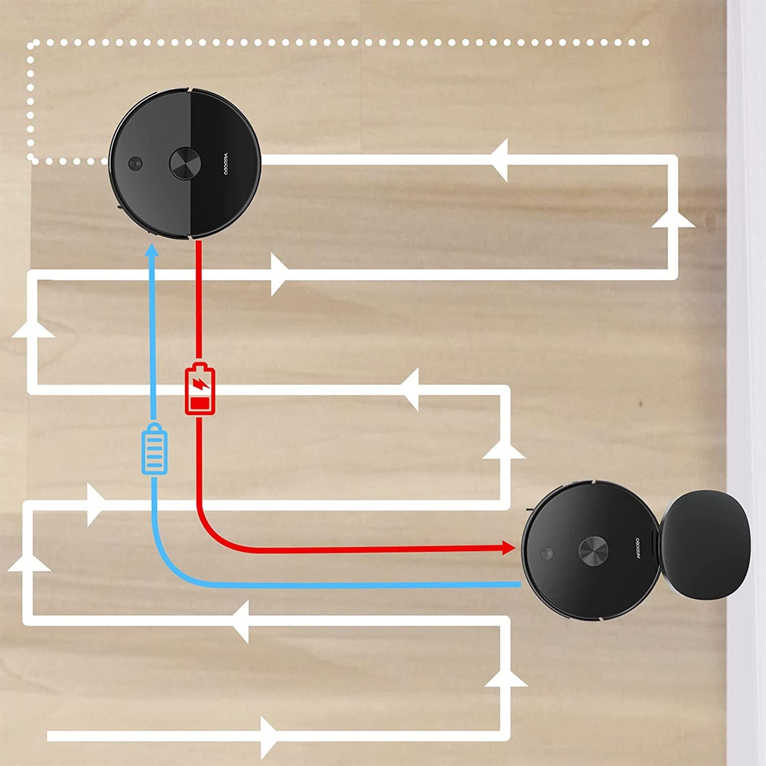 AIRROBO Saugroboter T10+ Saugroboter mit Wischfunktion WLAN Staubsauger Roboter, 50,00 W, mit Beutel, 360° Kollisionsschutz - 23 Sätze von Sensoren – Bild 7