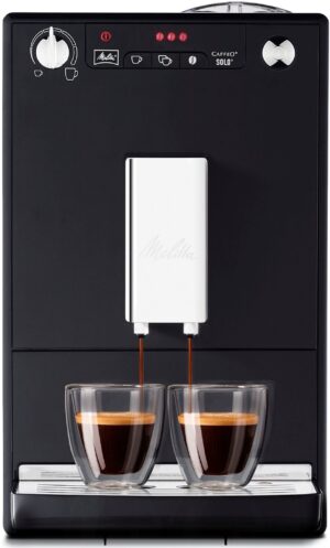 Melitta Kaffeevollautomat Solo® E950-101, schwarz, Perfekt für Café crème & Espresso, nur 20cm breit
