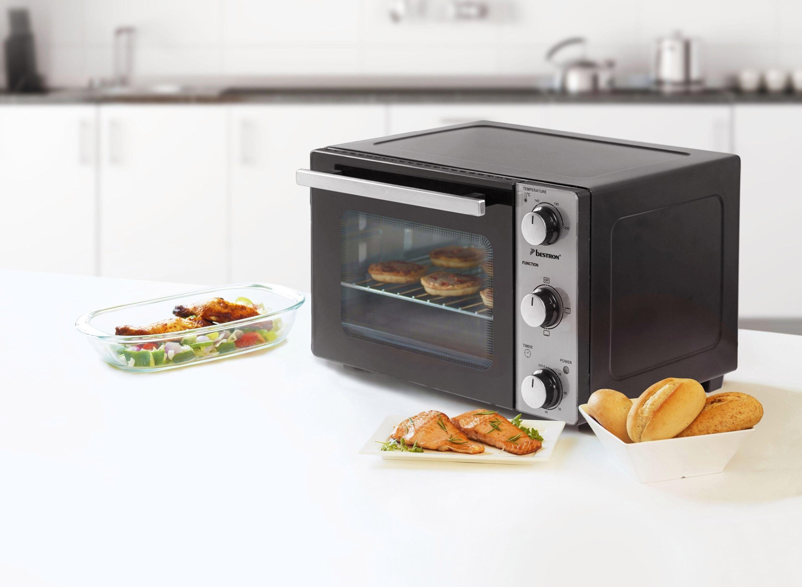 bestron Minibackofen AOV20 kompaktes Gerät, 1300 W, Edelstahl, Schwarz – Bild 8
