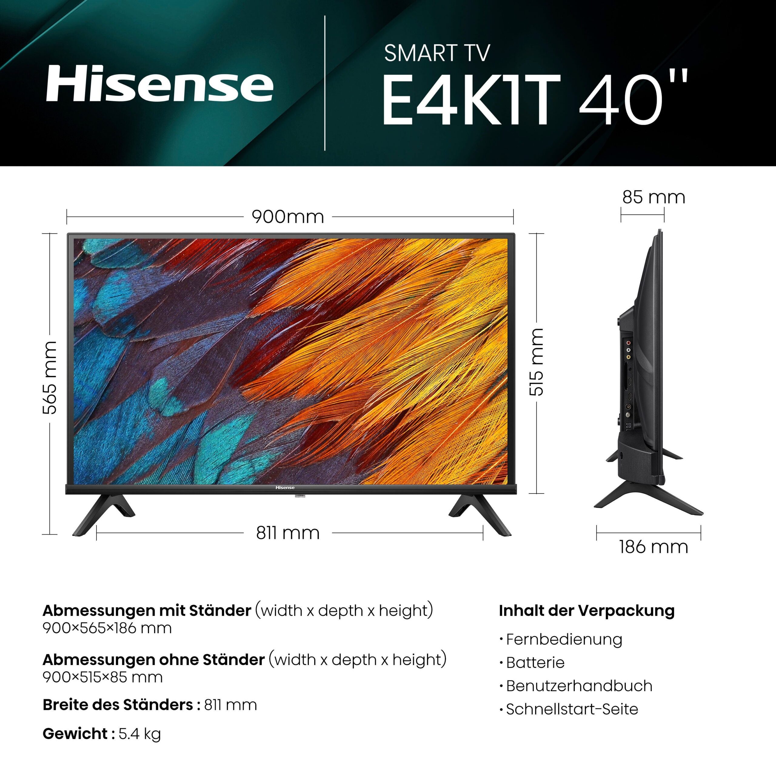 Hisense 40E41KT LED-Fernseher (100 cm/40 Zoll, Full HD, Smart-TV, Alexa Built-In, Game Mode, Hotel Mode, Smart-TV,Triple Tuner DVB-T2 / T/C / S2 / S) – Bild 21