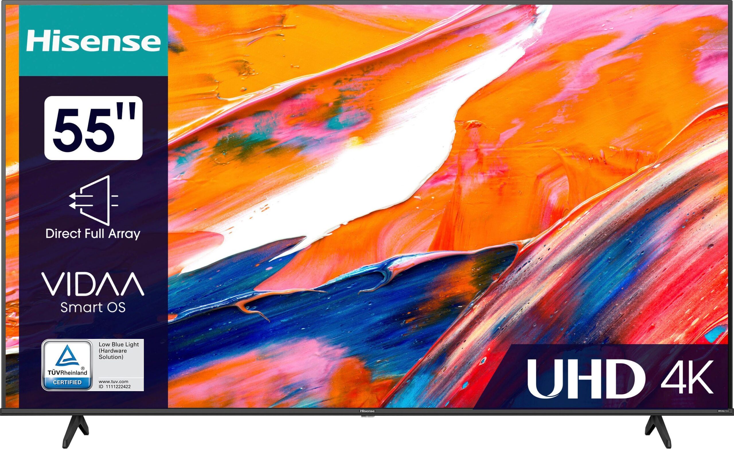 Hisense 55E61KT LED-Fernseher (139 cm/55 Zoll, 4K Ultra HD, Smart-TV, Alexa Built-In, DTS Virtual X, Smart-TV, Dolby Vision, Triple Tuner DVB-C/S/S2/T/T2)