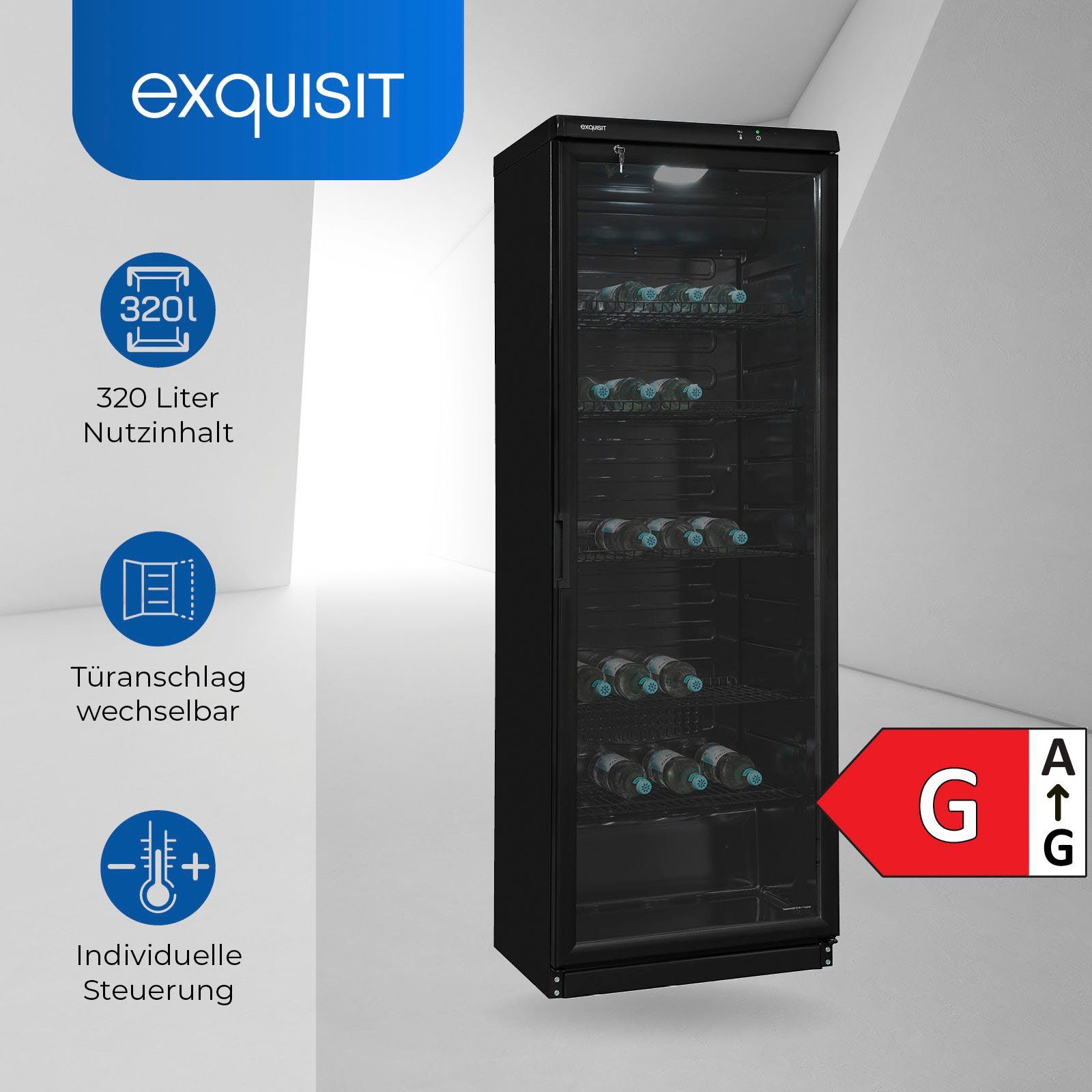 exquisit Getränke- und Dosenkühler GKS350-1-GT-280G,schwarz – Bild 8