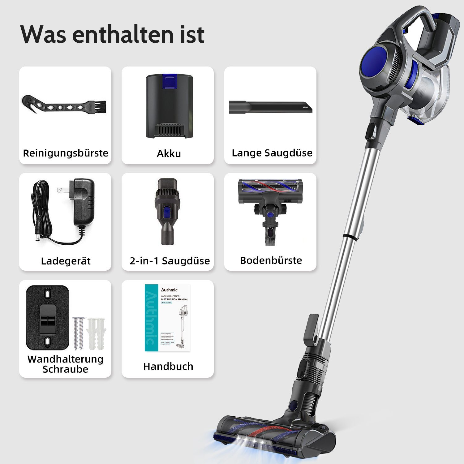 *Aiibot Akku-Hand-und Stielstaubsauger Akku Staubsauger, Staubsauger Kabellos,Akkusauger, mit 25000Pa, bis zu 50 Minuten Laufzeit, hocheffizientes Filtersystem mit Waschbarer HEPA-Filter – Bild 8