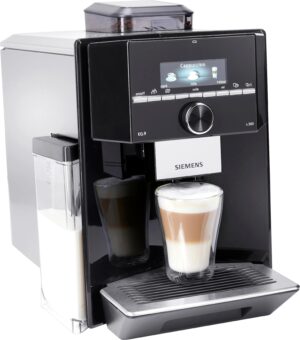 SIEMENS Kaffeevollautomat EQ.9 s300 TI923509DE, schwarz/Edelstahl, extra leise, autom. Milchsystem-Reinigung, bis zu 6 Profile
