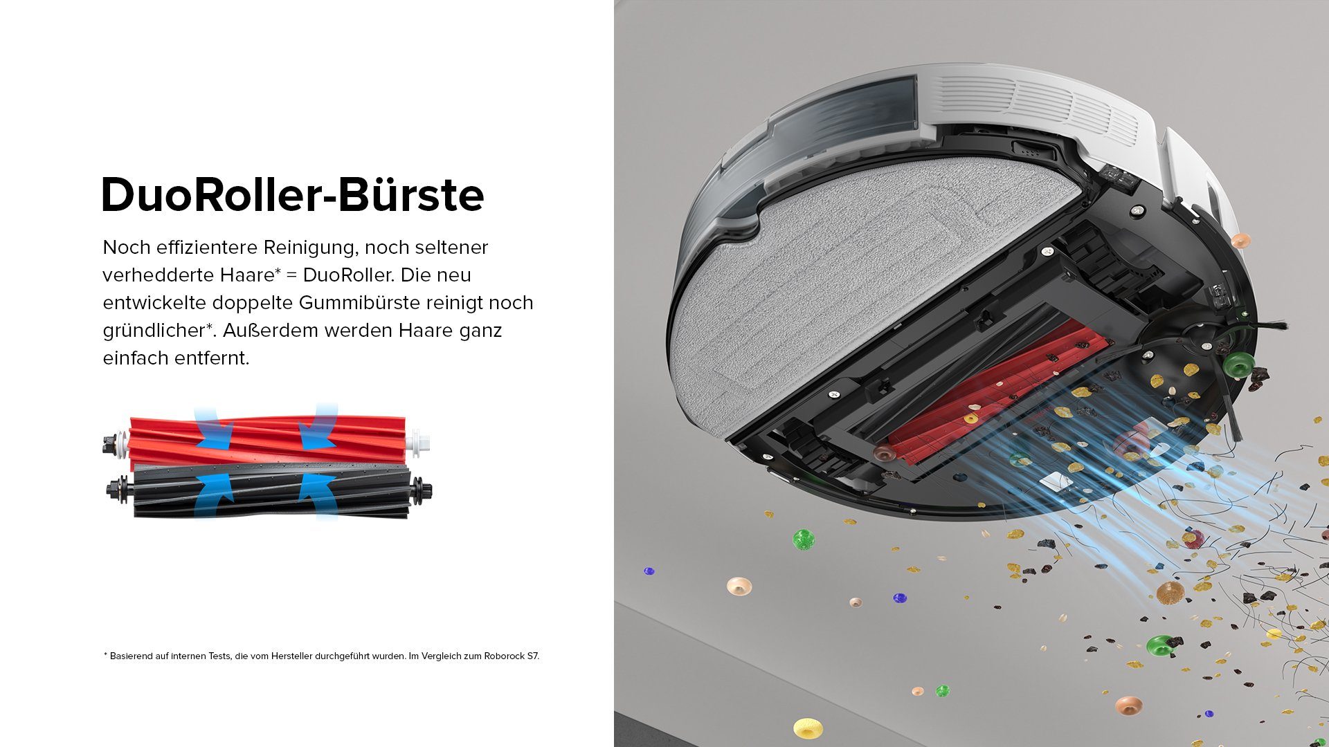 Roborock Saugroboter S8, 69 W, 6000 pa, DuoRoller-Bürste, Reactive 3D-Hindernisumgehung, Vibrations-Hebemop, Intelligenter für Hartböden,Tierhaare,Teppiche, Upgrade von Roborock S7,VS S7 Maxv, Weiß – Bild 5