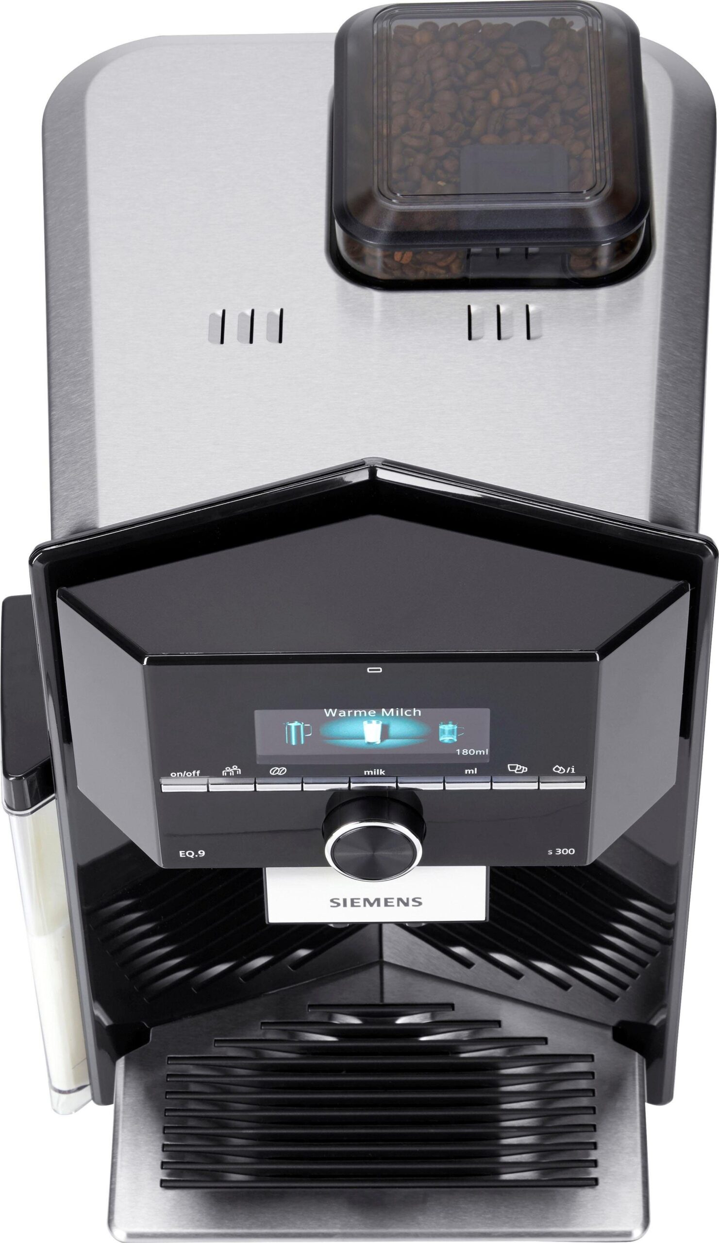 SIEMENS Kaffeevollautomat EQ.9 s300 TI923509DE, schwarz/Edelstahl, extra leise, autom. Milchsystem-Reinigung, bis zu 6 Profile – Bild 4