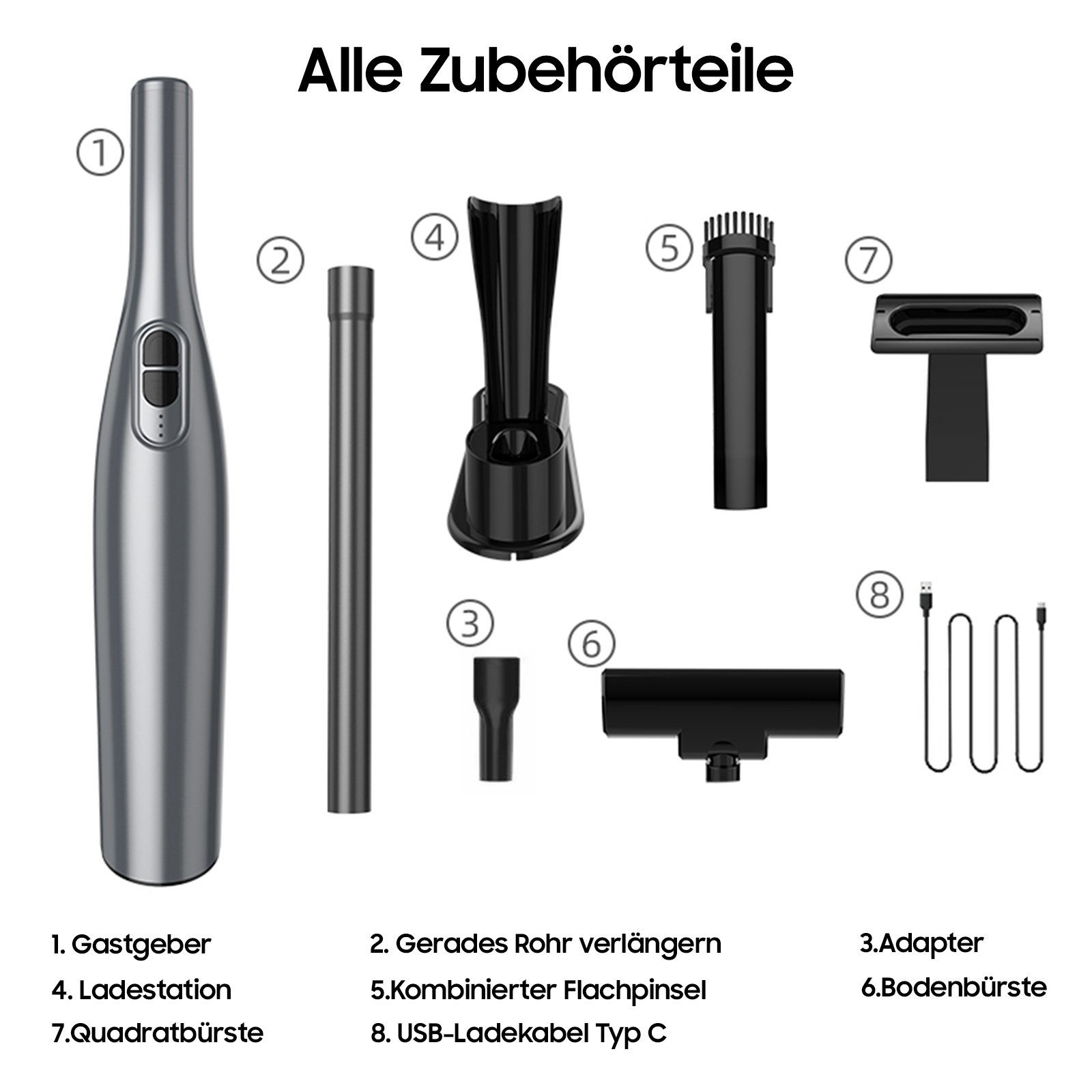 iceagle Akku-Handstaubsauger 3-in-1 Handstaubsauger Akku 8000Pa mit Ladestation, Staubbehälter – Bild 9