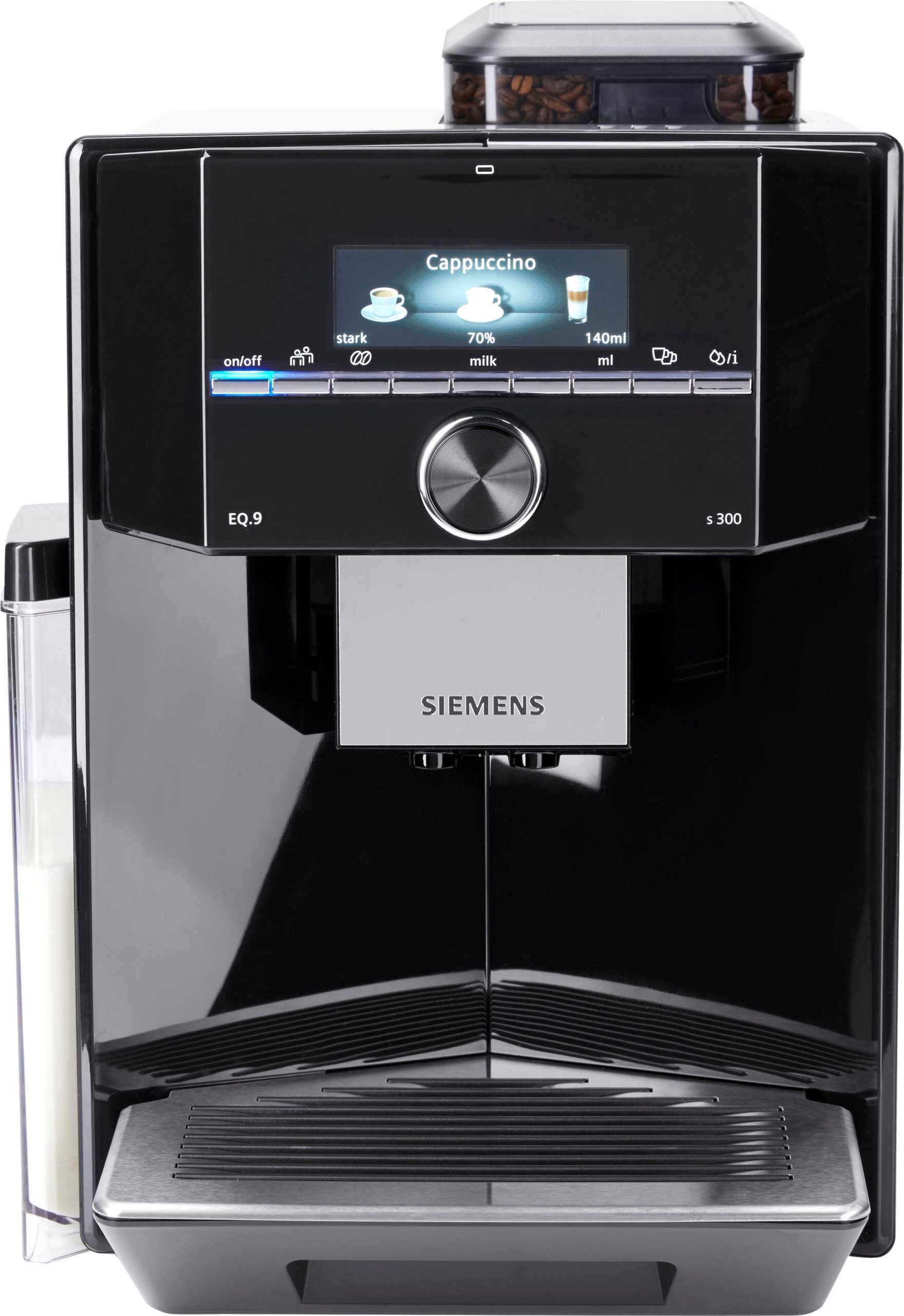 SIEMENS Kaffeevollautomat EQ.9 s300 TI923509DE, schwarz/Edelstahl, extra leise, autom. Milchsystem-Reinigung, bis zu 6 Profile – Bild 3