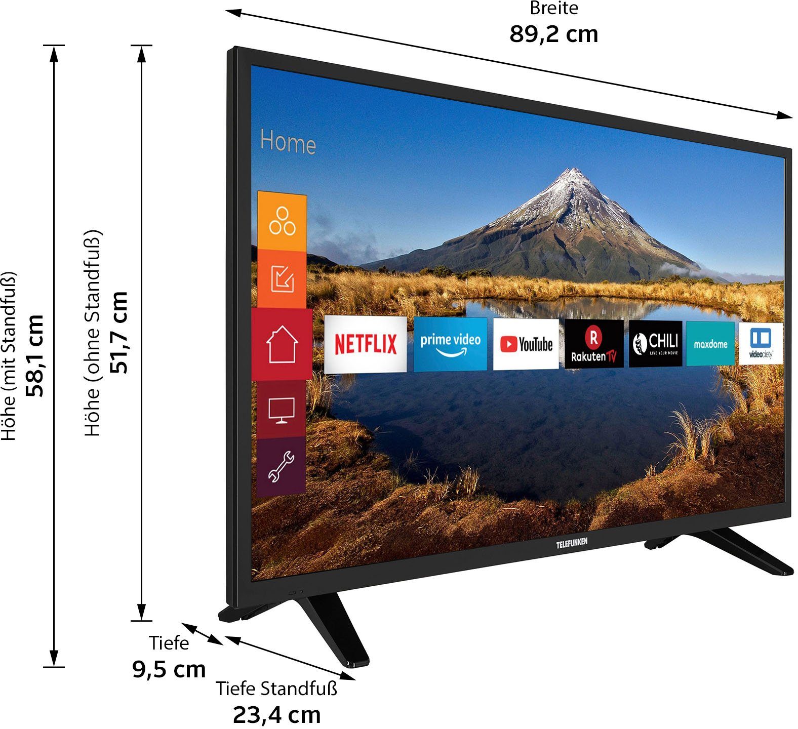 Telefunken D39H500M1CW LED-Fernseher (98 cm/39 Zoll, HD-ready, Smart-TV) – Bild 4