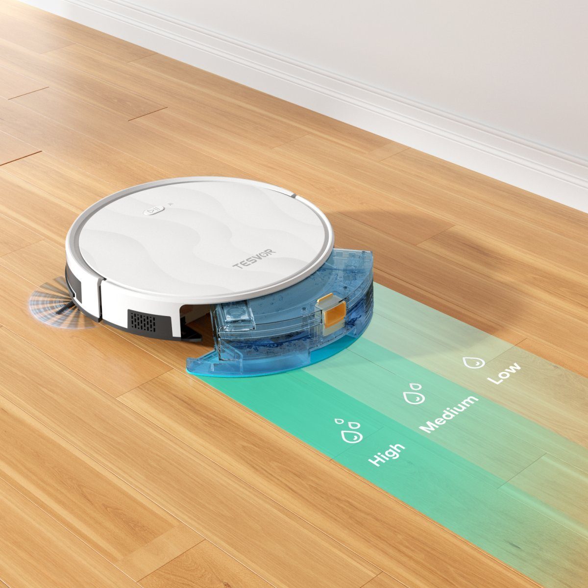 Tesvor Saugroboter M2 Roboter staubsauger 6000pa mit wischfunktion, 25 W, Mit Staubbox beutellos,6000Pa – Bild 3