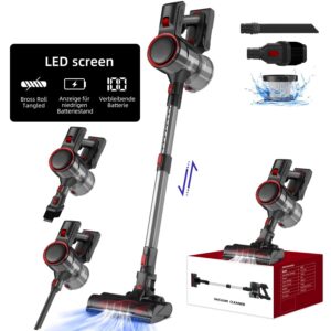 Daynee Akku-Stielstaubsauger Akku Staubsauger, Handstaubsauger Akku, Kabellos, Akkusauger, beutellos, Auto Staubsauger, Handsauger, 27000Pa bis zu 50 Minuten Laufzeit