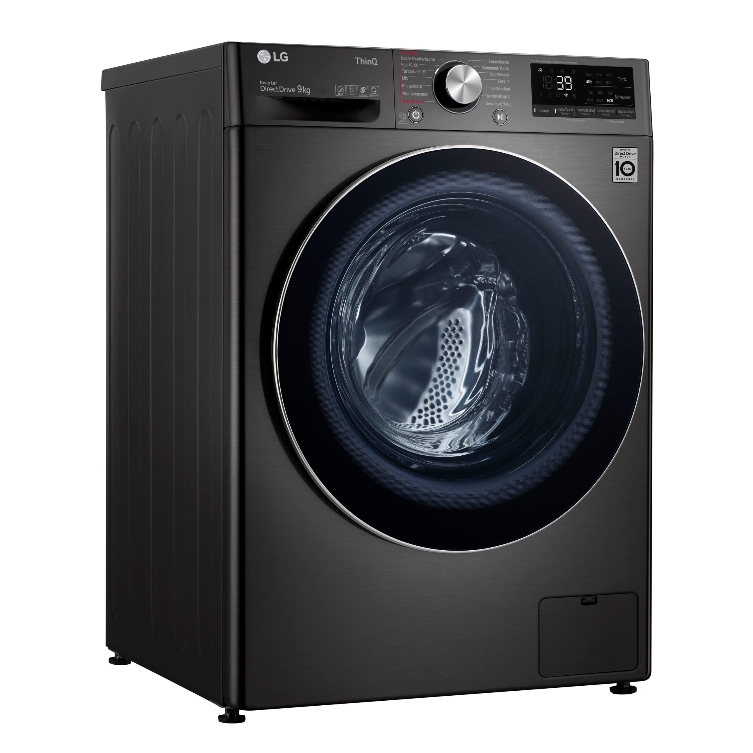 LG Waschmaschine F4WV709P2BA, 9 kg, 1400 U/min, TurboWash® - Waschen in nur 39 Minuten