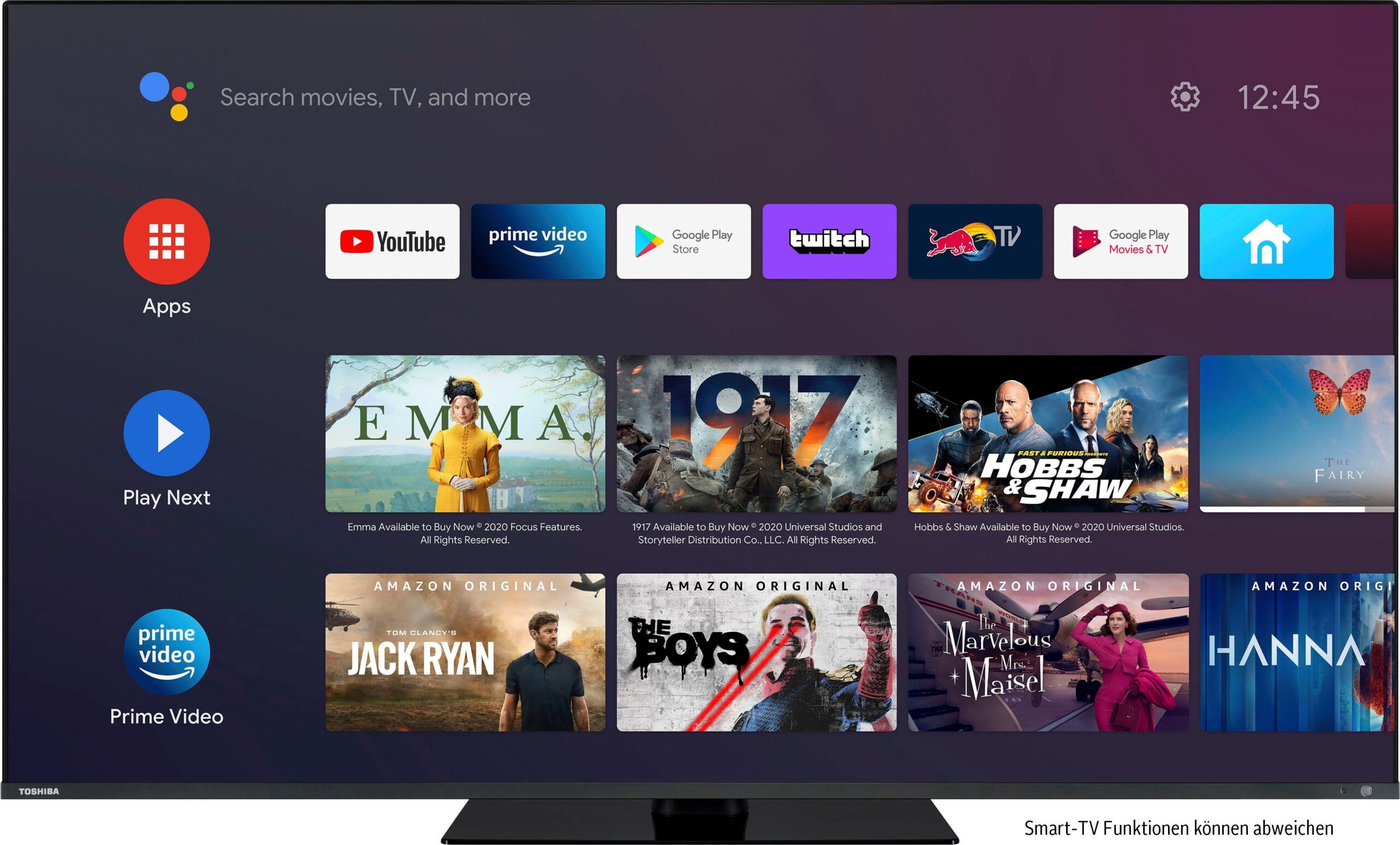 Toshiba 55QA7D63DG LED-Fernseher (139 cm/55 Zoll, 4K Ultra HD, Android TV, Smart-TV)