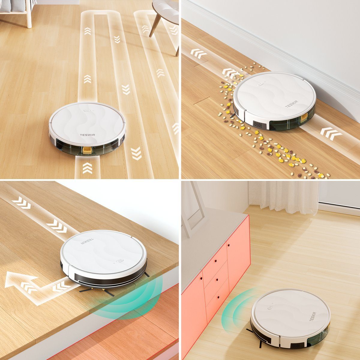 Tesvor Saugroboter M2 Roboter staubsauger 6000pa mit wischfunktion, 25 W, Mit Staubbox beutellos,6000Pa – Bild 6
