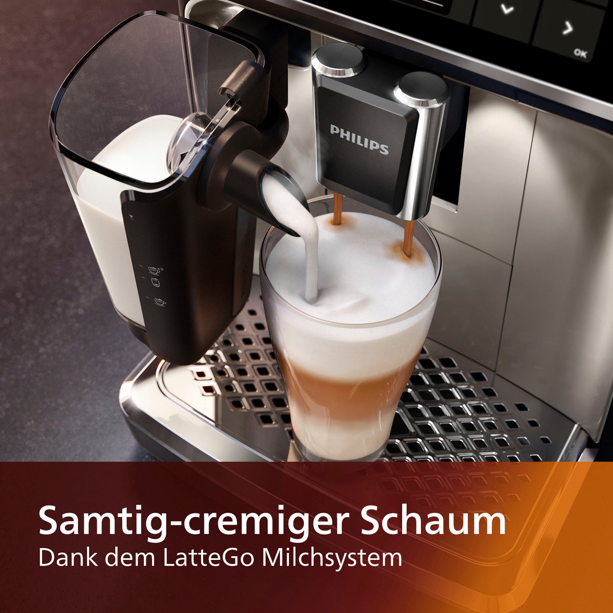 Philips Kaffeevollautomat 5400 Series EP5441/50 LatteGo, mattschwarz – Bild 4