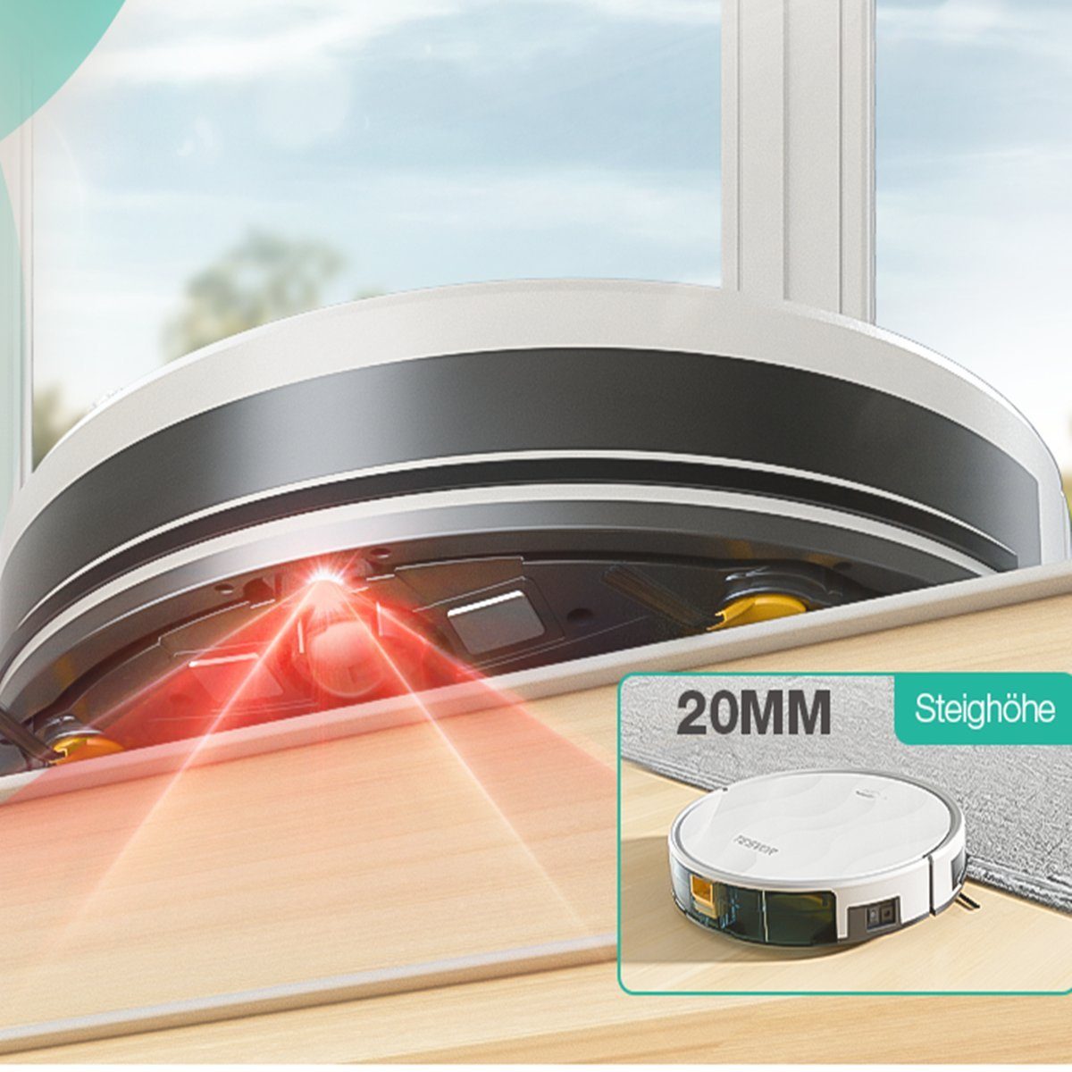 Tesvor Saugroboter M2 Roboter staubsauger 6000pa mit wischfunktion, 25 W, Mit Staubbox beutellos,6000Pa – Bild 8