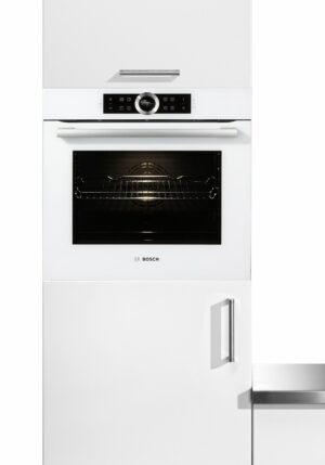 BOSCH Einbaubackofen Serie 8 HBG635B, mit Teleskopauszug nachrüstbar, ecoClean Direct, mit Pizzastufe
