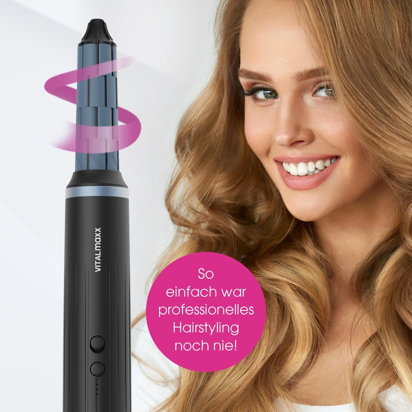 VITALmaxx Volumen- und Lockenstyler Air Curler Plus 7-tlg. Multi-Styler, Kaltluftfunktion, Trocknen und Stylen, 6 Styles in einem – Bild 2