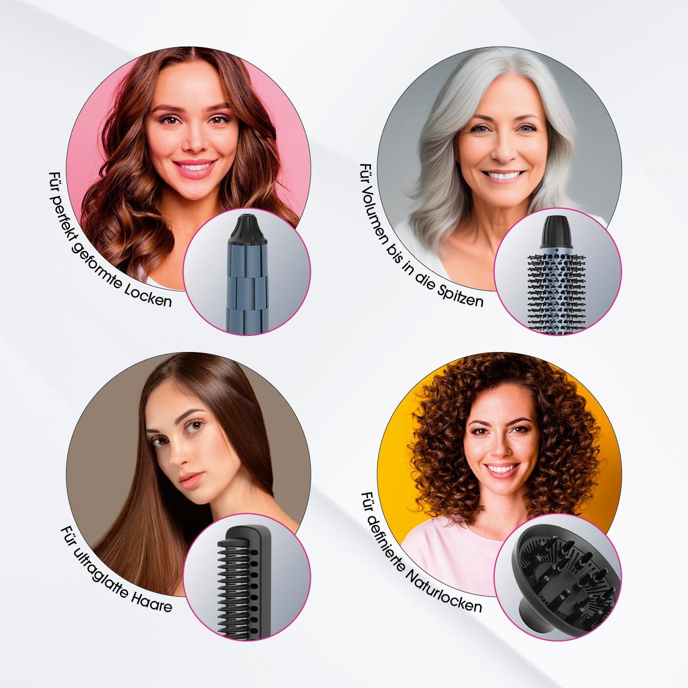VITALmaxx Volumen- und Lockenstyler Air Curler Plus 7-tlg. Multi-Styler, Kaltluftfunktion, Trocknen und Stylen, 6 Styles in einem – Bild 4